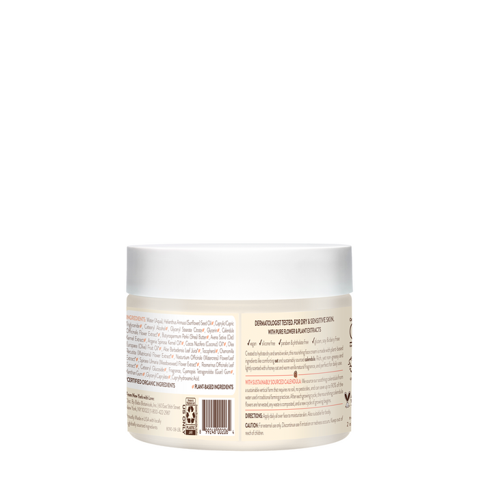 Miracle Moisturizing Cream by Babo Botanicals comes in a tub with a white lid, ideal for sensitive skin. The label highlights its botanical ingredients and product details against a plain white background.