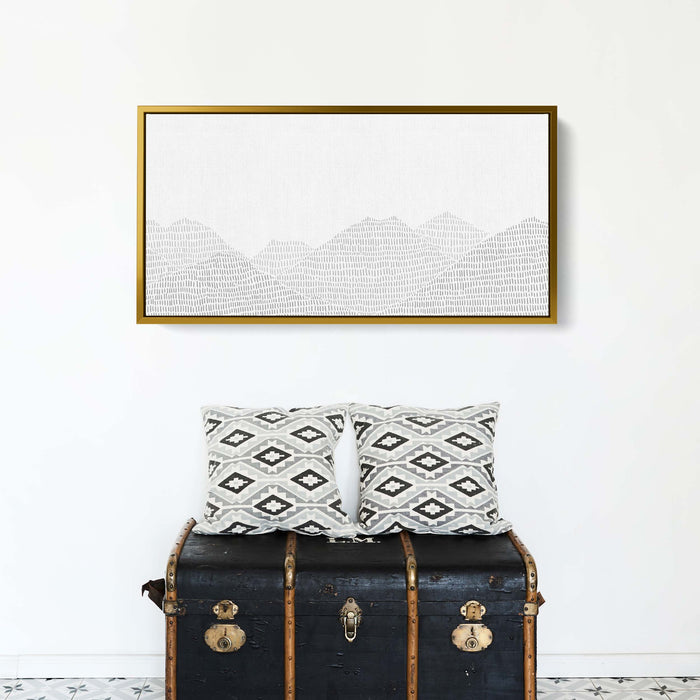 Modern Gray Mountain Landscape Illustration Panoramic - Jetty Home