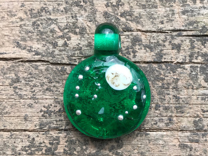 moon and glactic stars pendant with  cremation ashes