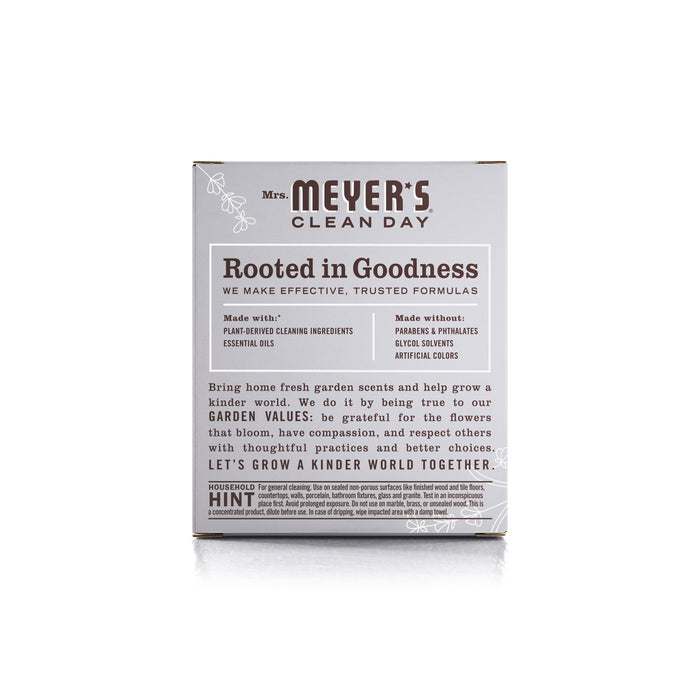 Mrs. Meyers Multi-Surface Concentrate Refills, with a Rooted in Goodness label, offer garden-inspired scents and charming leaf designs. Crafted from plant-derived ingredients and essential oils, theyre free from parabens and artificial colors for a refreshing cleaning experience.