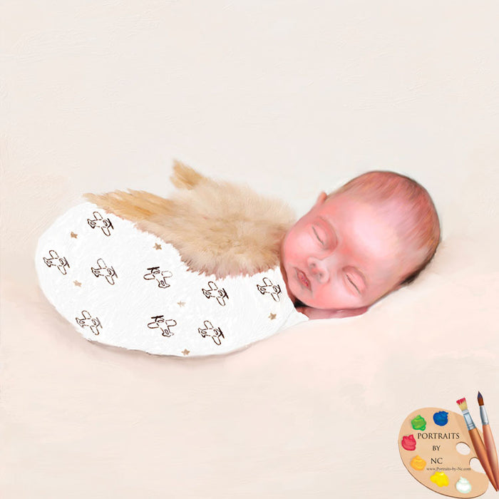 swaddled baby portrait