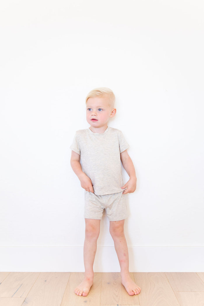 OATMEAL SOLID SHORT SET