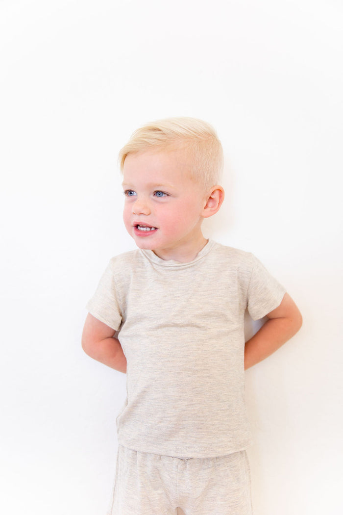 OATMEAL SOLID SHORT SET