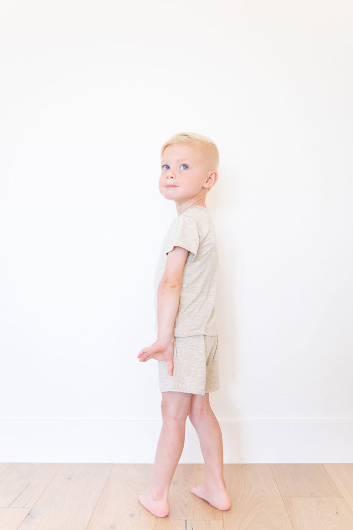 OATMEAL SOLID SHORT SET