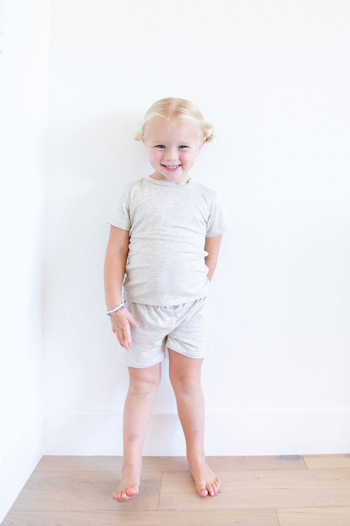 OATMEAL SOLID SHORT SET