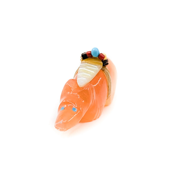 Orange Alabaster Bear Carving