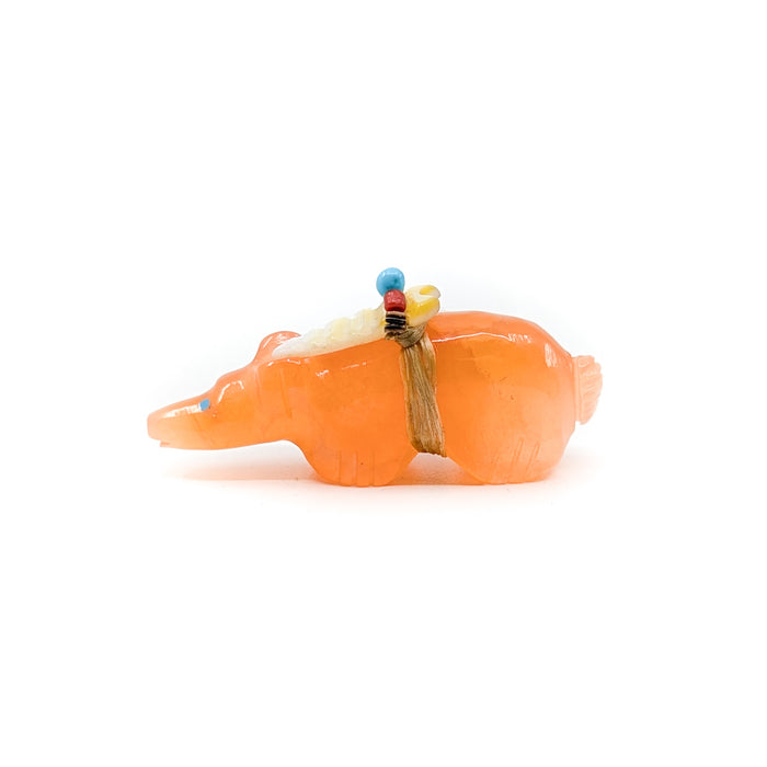 Orange Alabaster Bear Carving