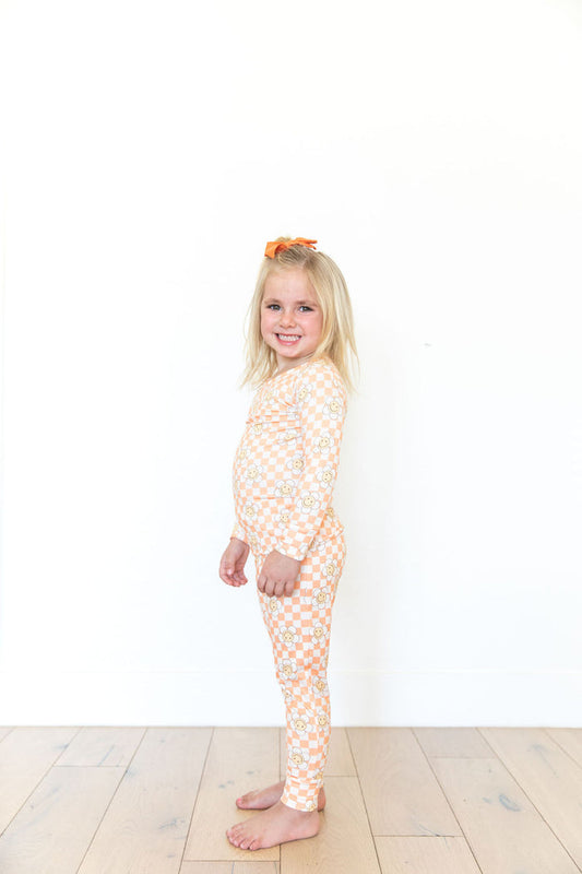 ORANGE SMILEY CHECKER | LONG SLEEVE