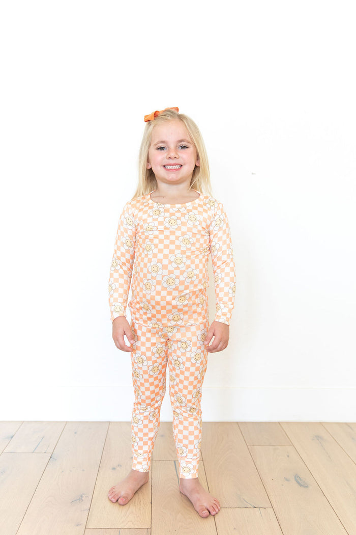 ORANGE SMILEY CHECKER | LONG SLEEVE