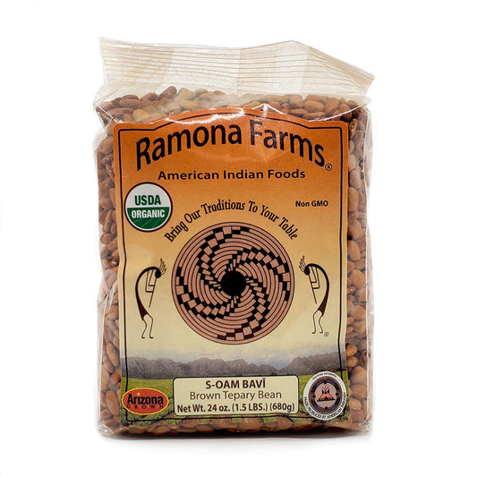 Brown tepary beans are an ancient superfood and one of the world's most drought-adapted domesticated bean. High protein and fiber rich. Firm texture when cooked, with a nutty flavor. Great for the vegetarian palate.
