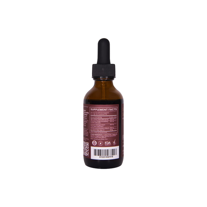 The Organic Pitta Tincture by Sattva Soul is an Ayurvedic mood support housed in a brown glass dropper bottle with a maroon label featuring supplement facts and certification, recycling icons, and topped with a black cap.