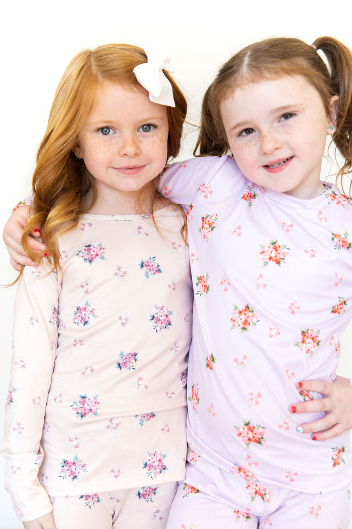 PALE LAVENDER + BLUE FLORAL | LONG SLEEVE