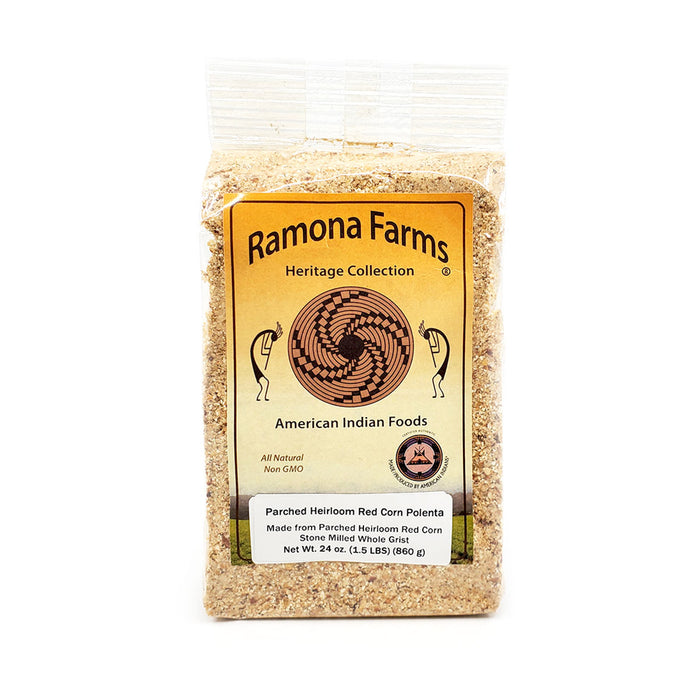 Made from Stone Milled Whole Grist, Parched Heirloom Red Corn Makes delicious polenta! All Natural, Non-GMO 24 oz. (1.5 pounds)