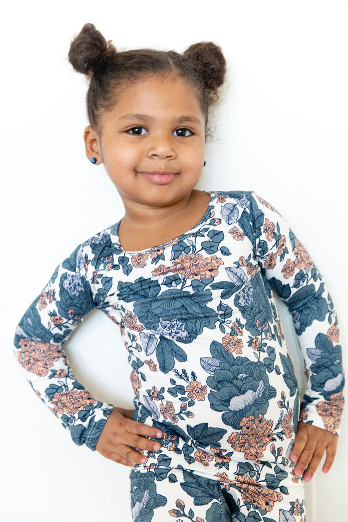 PEACH + BLUE FLORAL | LONG SLEEVE