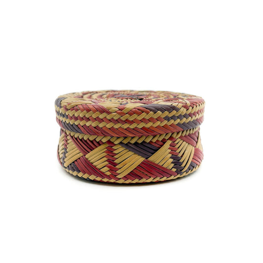 Pine Needle Basket in Rust Tones