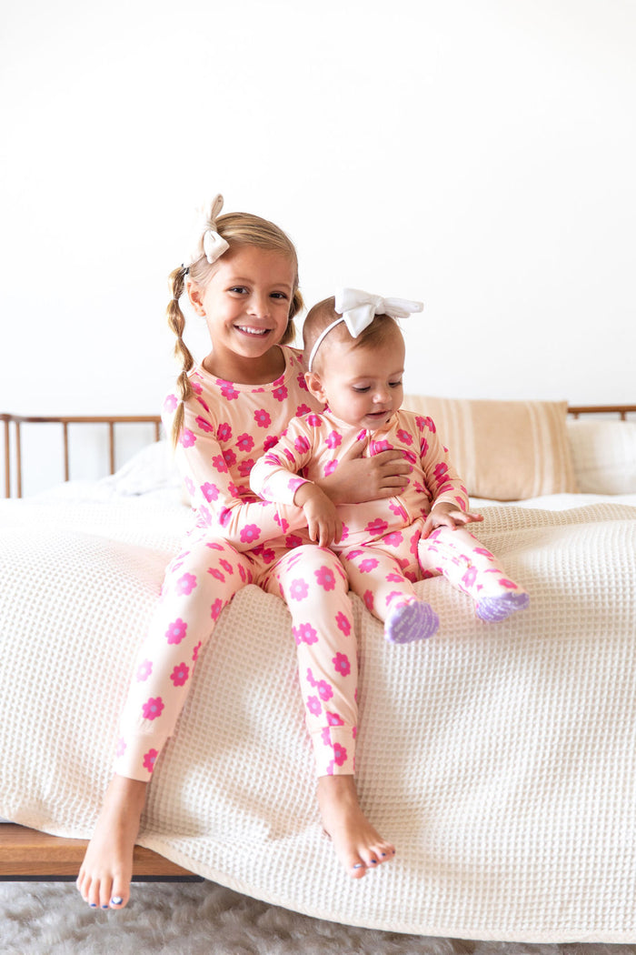 PINK DAISY | FOOTIE ONE PIECE