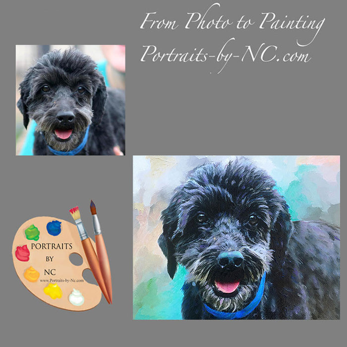 Poodle Dog Portrait from Photo 464