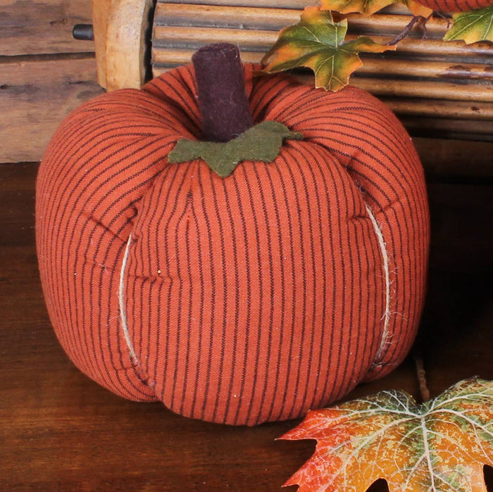 Pumpkin Spice Ticking Pumpkin 8 In x 6 In ON843214