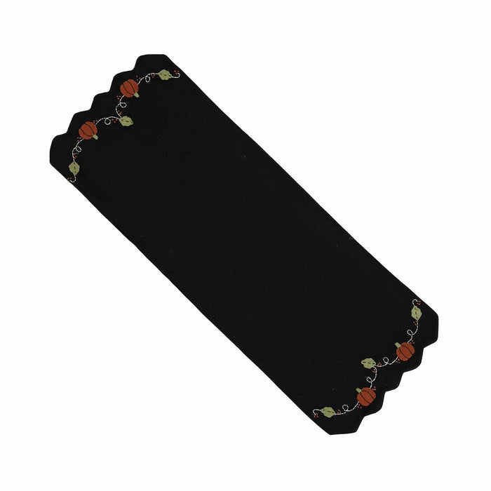 Pumpkins And Vines Black Table Runner - Interiors by Elizabeth