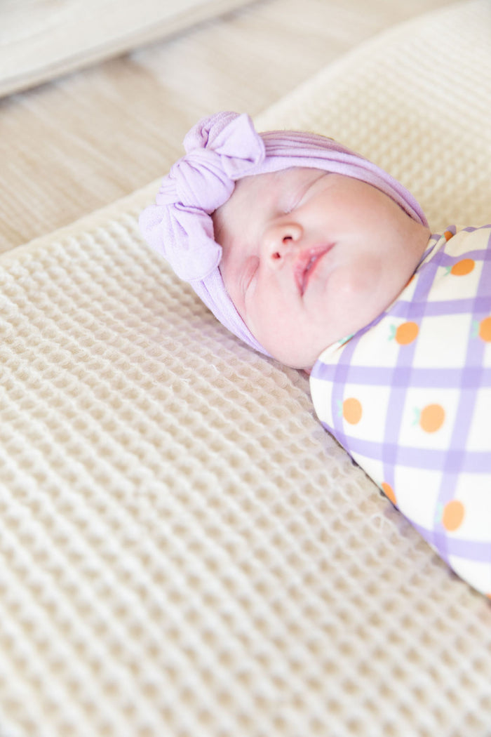 PURPLE GRID + ORANGES | SWADDLE