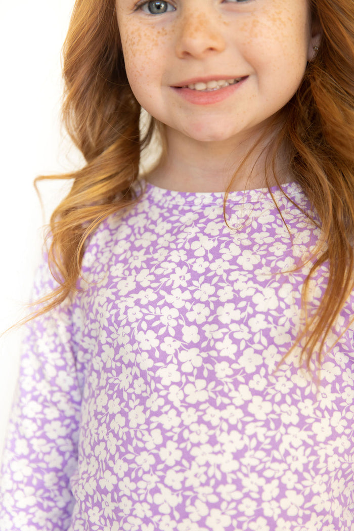PURPLE + WHITE FLORAL | LONG SLEEVE
