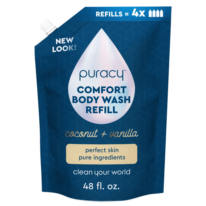 Blue 48 fl. oz. Refillable Body Wash, eco-friendly natural formula, coconut + vanilla scent.#scent_coconut-&-vanilla|size_refill