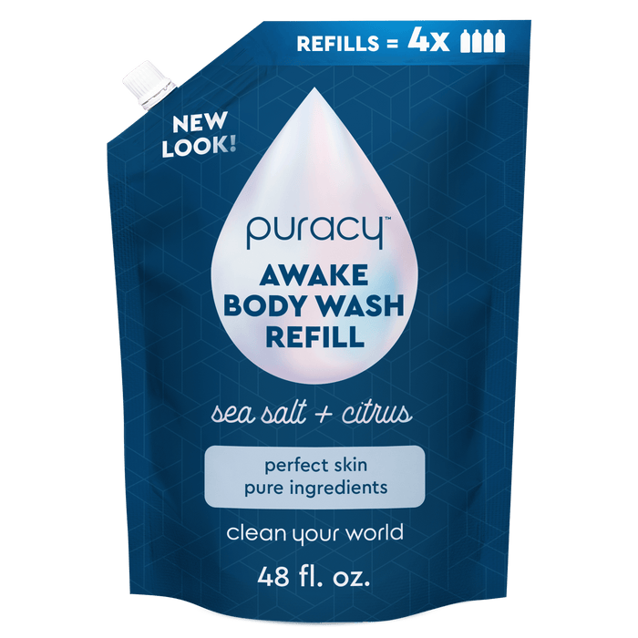 Refillable Body Wash, natural sea salt + citrus scent, blue pouch, 48 fl. oz.#scent_citrus-&-sea-salt|size_refill