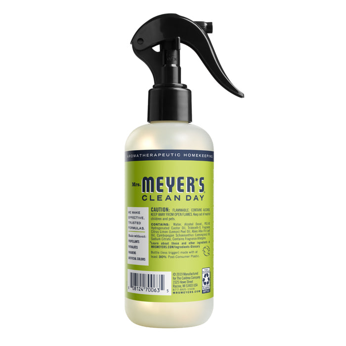 Mrs. Meyers Room Freshener includes a user-friendly nozzle and a light green label with ingredients and usage details. Known for its aromatherapeutic benefits, this eco-friendly spray is enriched with essential oils, delivering freshness and peace of mind.