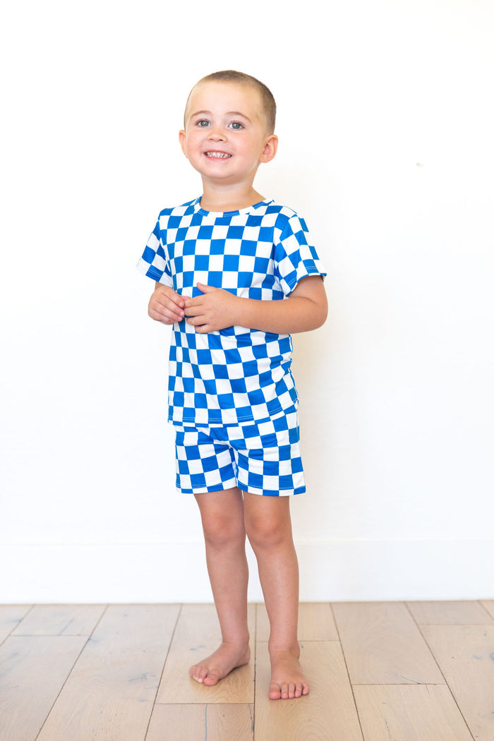 ROYAL BLUE CHECKER | SHORT SET