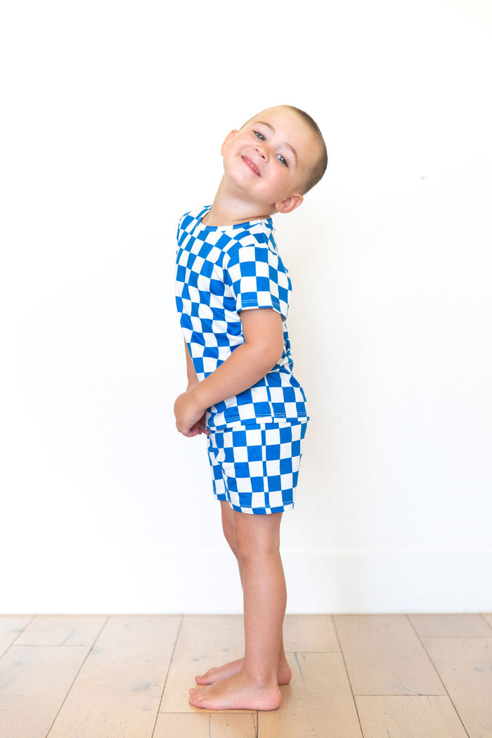 ROYAL BLUE CHECKER | SHORT SET