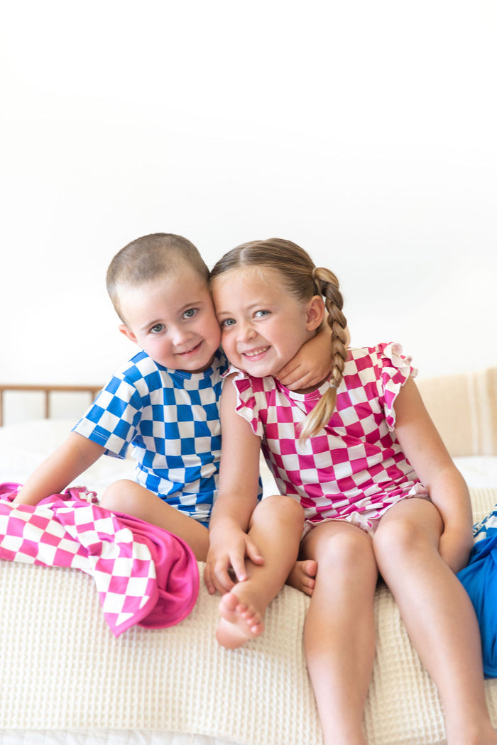 ROYAL BLUE CHECKER | SHORT SET