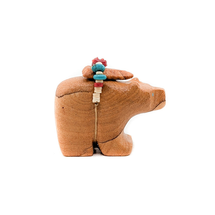 Sandstone bear with Beaded Bundle