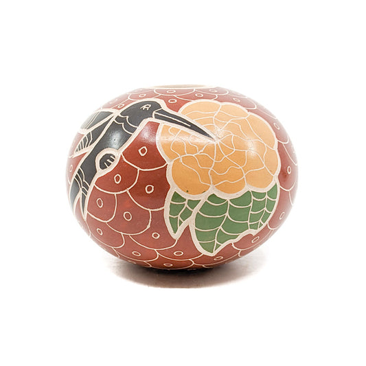 Seed Pot with Hummingbirds & Blossoms-Red