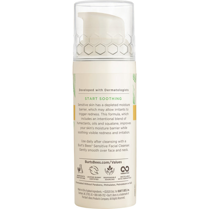 Burts Bees Sensitive Daily Moisturizing Cream provides all-day hydration, is developed with dermatologists for sensitive skin, and is free from parabens, phthalates, petrolatum, and SLS.