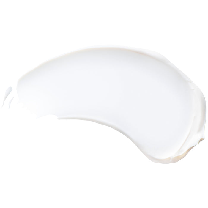 A smooth, hypoallergenic white cream smear on a plain white background highlights the texture of Burts Bees Sensitive Daily Moisturizing Cream, ideal for sensitive skin and all-day hydration.
