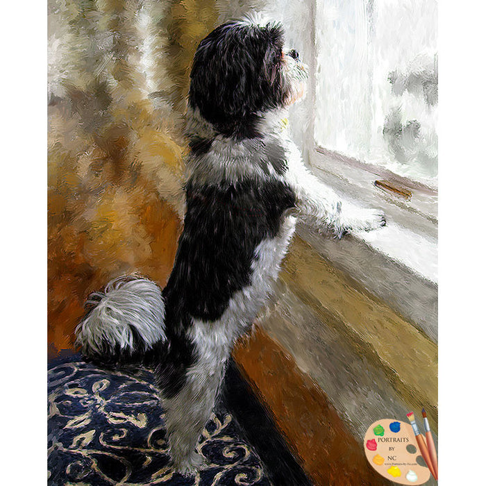 Shih Tzu Dog Painting 514