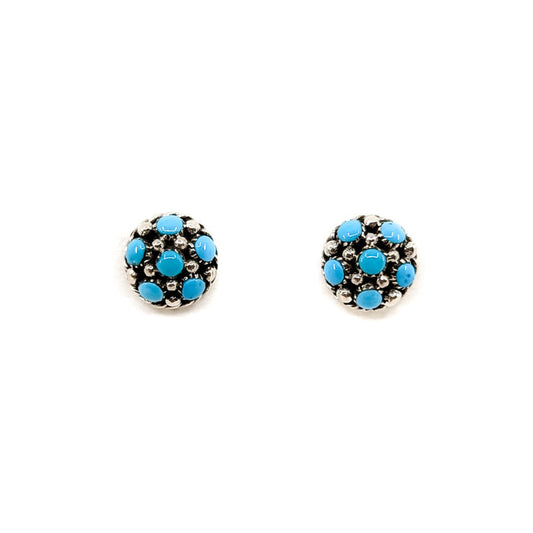 Six Stone Petit Point Stud Earring