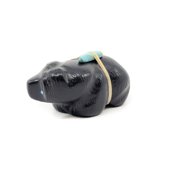 Smooth Black "Walking Bear" Carving by Herb Halate