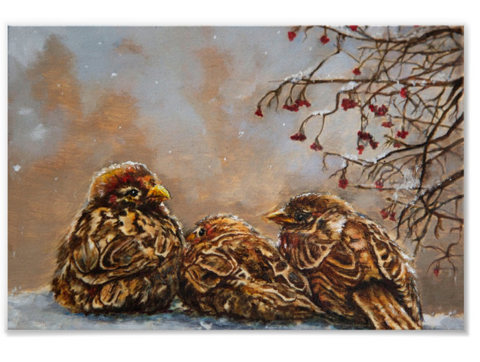 Sparrows Keeping Company - Poster Print