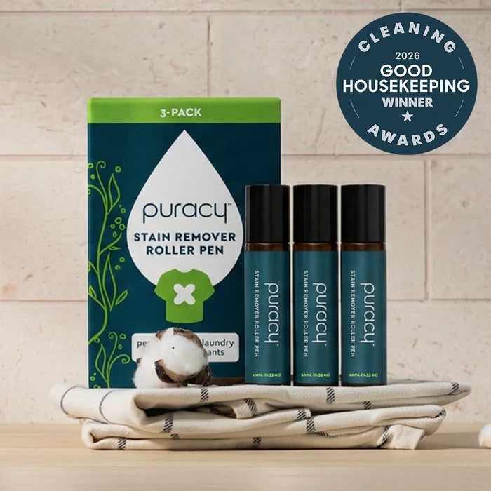 Laundry Stain Remover roller pen 3-pack by towels; Good Housekeeping Award badge shown above.