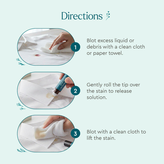 Remove stains in 3 easy steps with the Stain Remover Roller Pen 3-Pack + free 4-oz bottle for new customers.