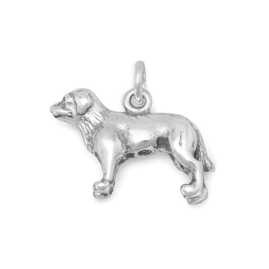 Sterling silver standing Labrador charm pendant for bracelets or necklaces