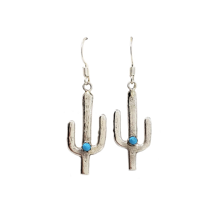 Sterling Silver & Turquoise Saguaro Earrings