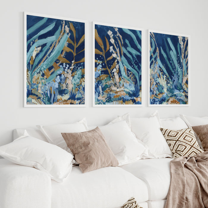 Subaquatic Wonderland Triptych - Set of 3  - Art Prints or Canvases - Jetty Home