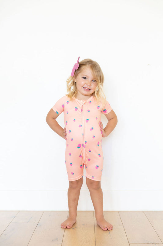 SUMMER STRAWBERRIES | SHORT ZIPPER ONE PIECE