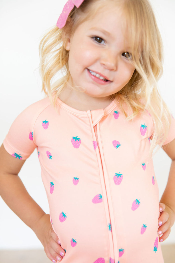 SUMMER STRAWBERRIES | SHORT ZIPPER ONE PIECE