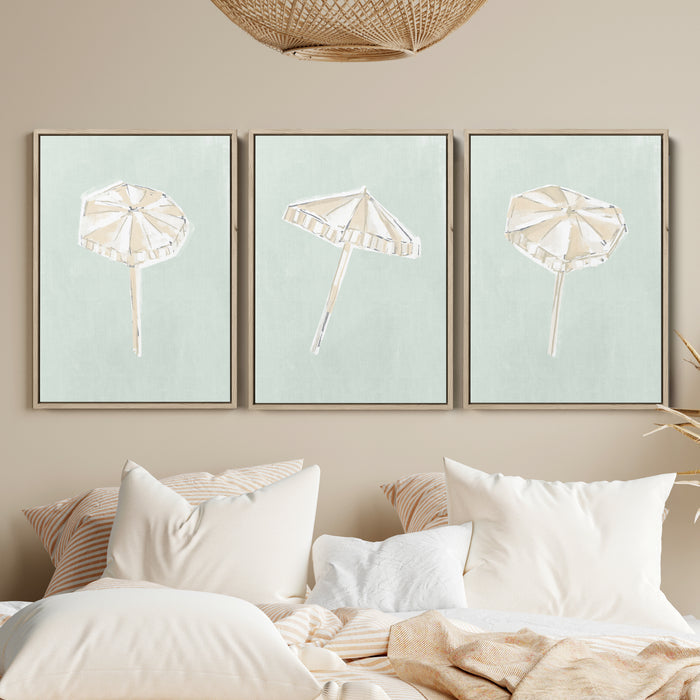 Sunwashed Umbrellas Triptych - Set of 3