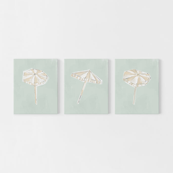 Sunwashed Umbrellas Triptych - Set of 3