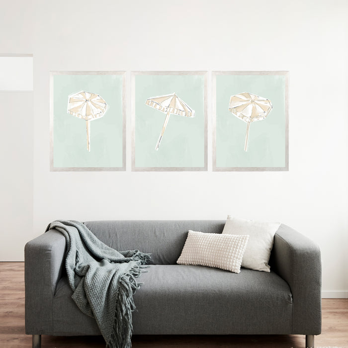 Sunwashed Umbrellas Triptych - Set of 3