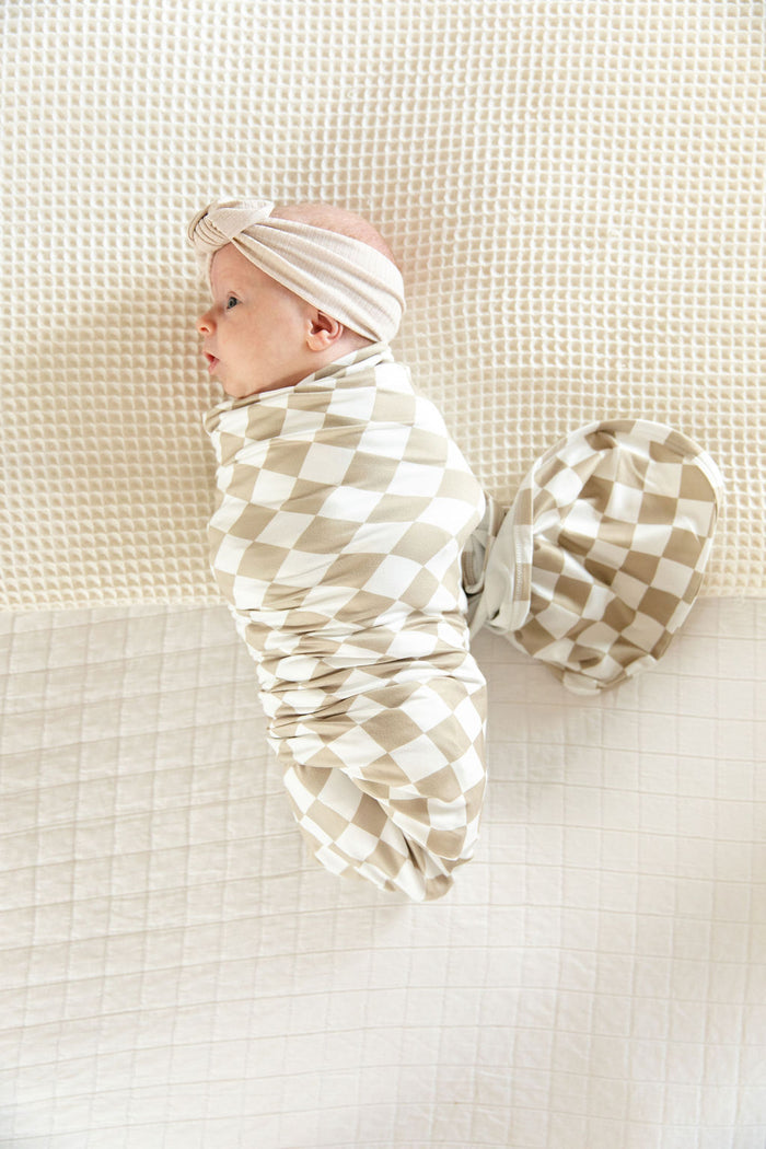 TAN + WHITE CHECKER | SWADDLE
